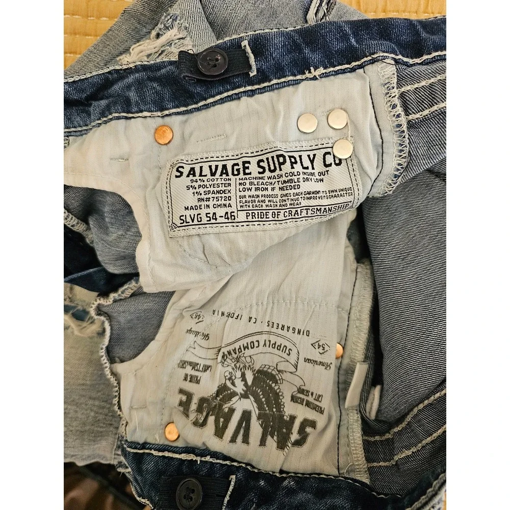 Salvage Supply Co Buckle Boys Mayhem‎ Straight Distressed Jeans Streetwear 16R